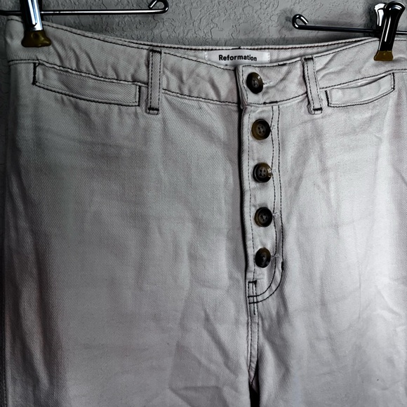 Reformation Lexi High Rise Wide Leg Jeans Ivory - Picture 2 of 11